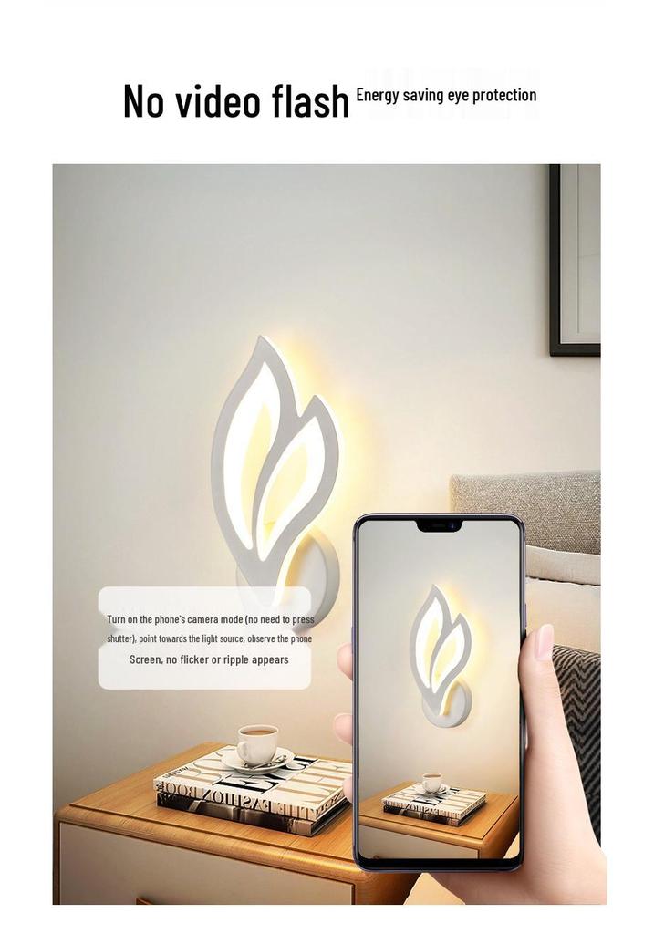 Modern Minimalist Wrought Iron Acrylic LED Wall Lamp for Bedside and Staircase Decoration