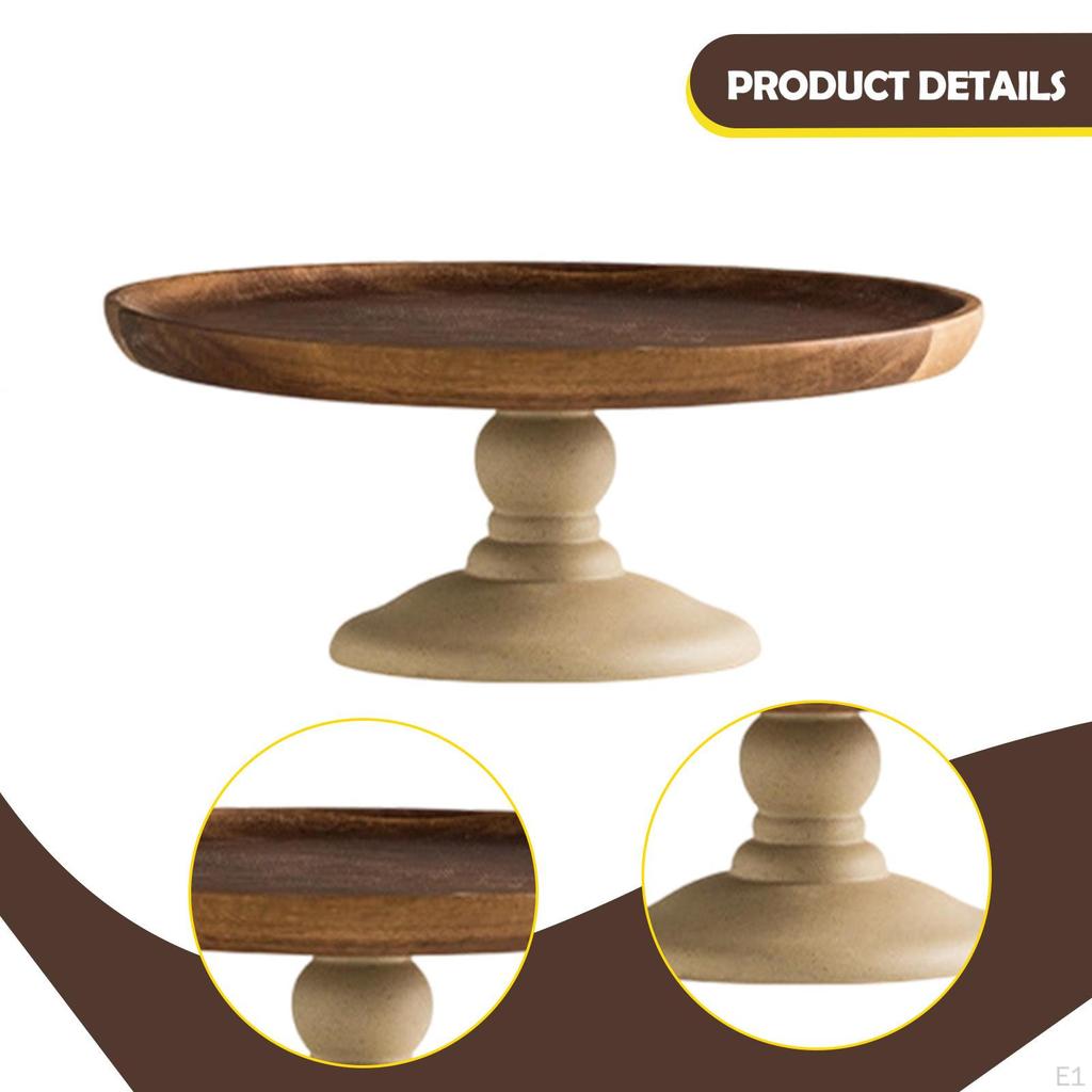 Cake Stand Holder Showcasing Rustic Display Dessert Candy Dish Plate for Living