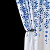 Shower Curtain Floral Print Polyester Fabric White Bathroom Curtain Farmhouse Waterproof Mildew Proof With Hooks 200Cm Classic