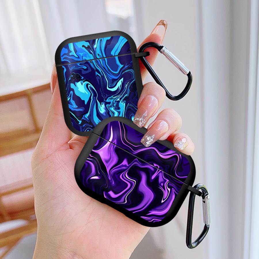 Case For Airpods 3 Pro2 Pro Pro3 2 4 1 Earphone Cases Cover Purple Swirl Abstract Art Paper