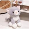 15cm Pingente de Gato Sentado Simulado Fofo Boneca Brinquedo de Pelúcia Animal Macio de Pelúcia Gatinho Branco Preto Chaveiro Boneca Presente de Aniversário para Crianças