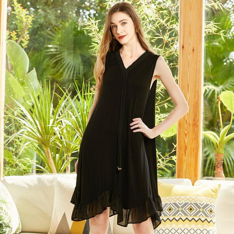 

Stylish 2023 Summer Plus Size Ladies High Elastic Sundress Image color Large average size