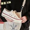 Platform canvas shoes female students new versatile round head white shoes ugly cute big head shoes trendy shoes