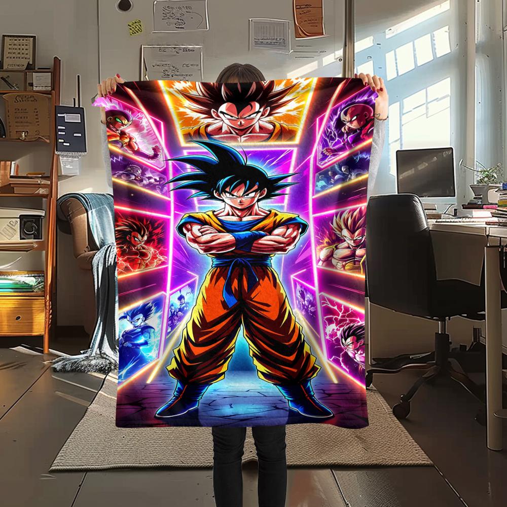 Dragon Ball characters Print Flannel Blanket,High quality Comfortable for All Seasons,Home Decor,Warmth and Comfort,Perfect for Christmas Gifts