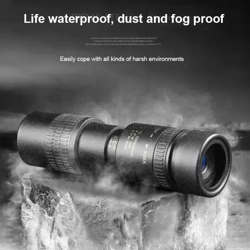 High Power 10-300x40mm Monocular Telescope HD Portable with Tripod Phone Holder for Bird Watching Hunting Camping