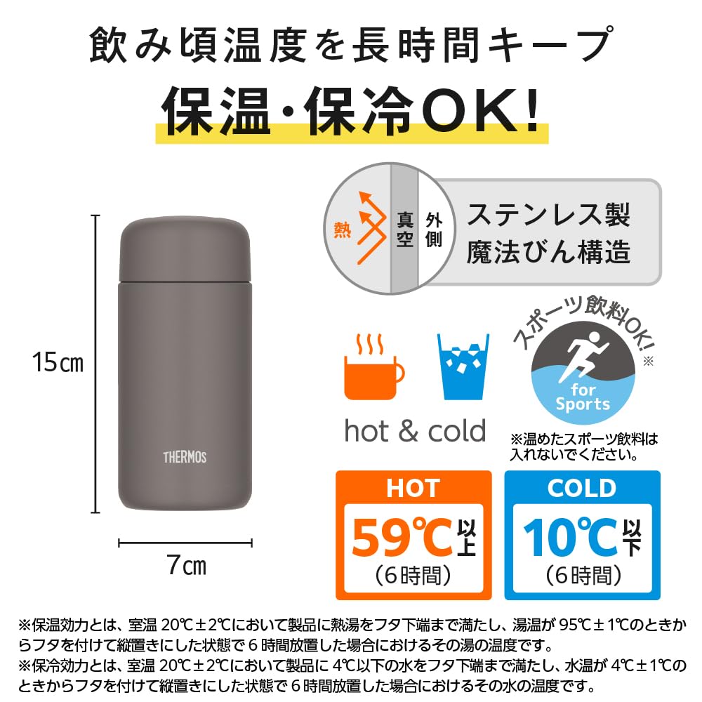 Thermos Vacuum Insulated Portable Foggy with a ceramic easy to and quick to FOBW Dishwasher-safe model Mug, 350ml, Brown, water-repellent coating,