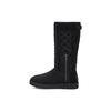 Cardigan Classico Lavorazione a Maglia Treccia Stivale Nero Donna 1146010-BLK