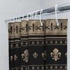 Luxury Shower Curtain Set Vintage European Style Black Gold Floral Print Waterproof Washable Polyester Bathroom Decor Accessorie