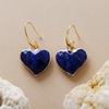 Natural Stone Turquoise Love Earrings Ear Hook Earrings Japanese and Korean Designer Merchandise Popular Jewelry