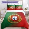 Set Biancheria da Letto Stampata Calcio Portogallo 3 Pezzi Set Copriletto Traspirante Accogliente come Regalo per la Casa Nuova o per le Feste
