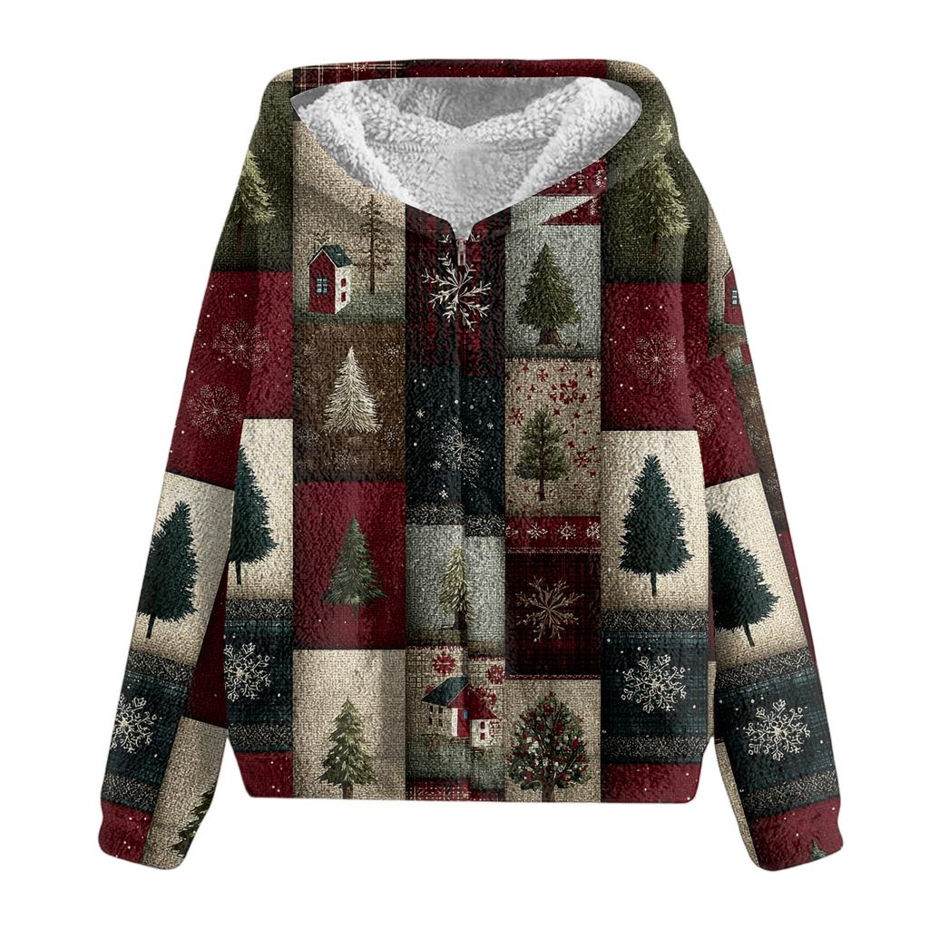 Felpa con cappuccio in pile con cerniera invernale da uomo con tasca applicata, giacca casual