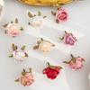 Artificial Flower Silk Rose Head Valentine's Wedding bridal bouquet Decora home Room Outdoor Garden Party DIY Hairpin Gift Box
