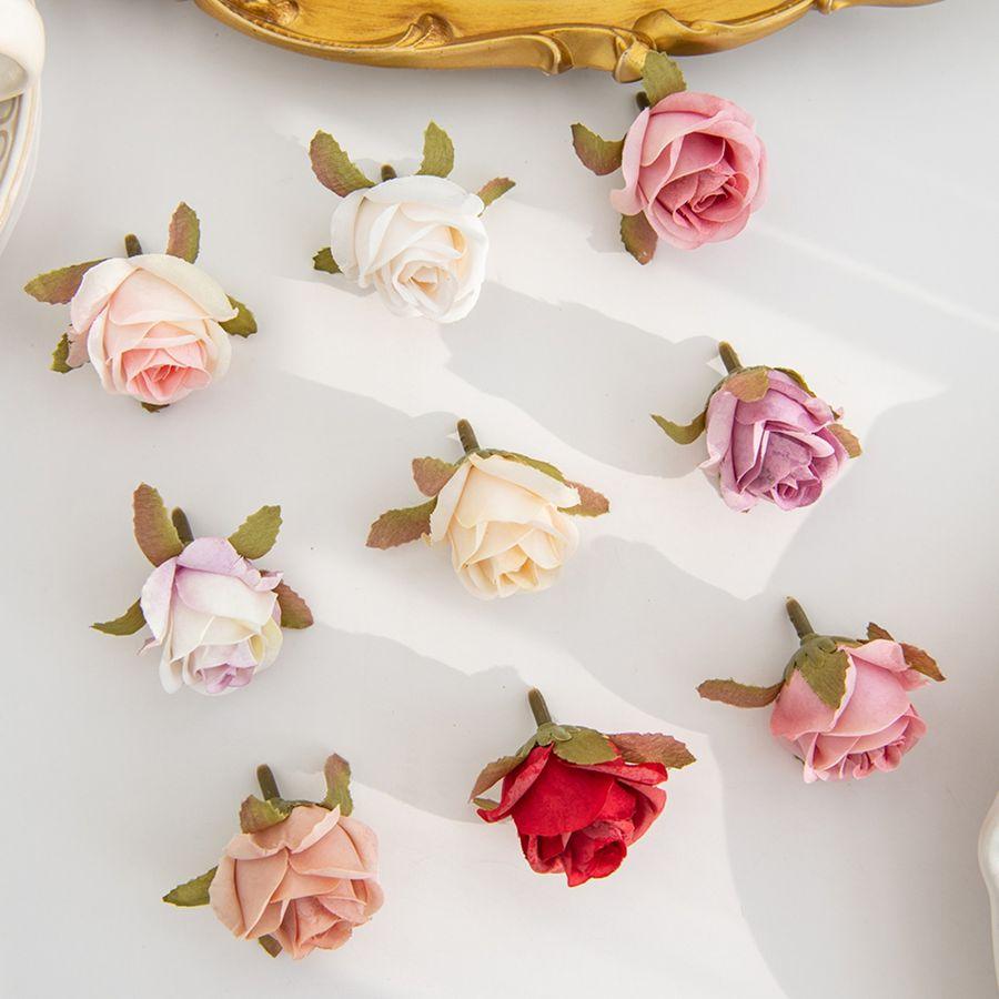 Artificial Flower Silk Rose Head Valentine's Wedding bridal bouquet Decora home Room Outdoor Garden Party DIY Hairpin Gift Box