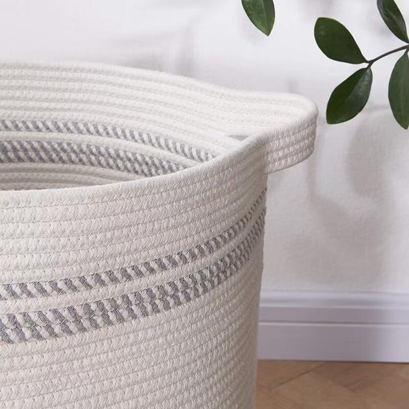 Miflame Large Cotton Rope Laundry & Storage Basket