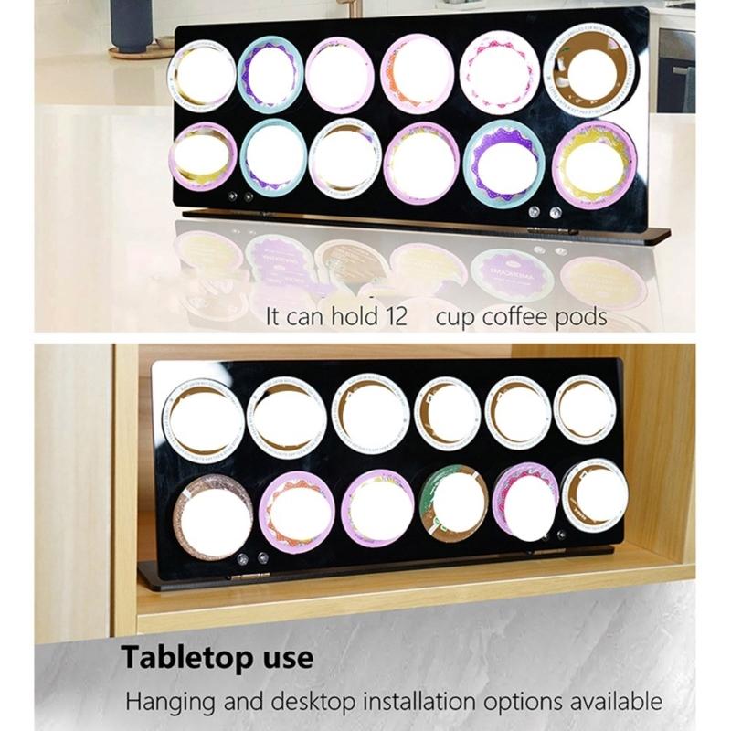 Clear Acrylic Coffee Pods Rack Wall Mount Coffee Pods Stand Coffee Pods Shelf Acrylic Coffee Pods Holder for Coffee Pods