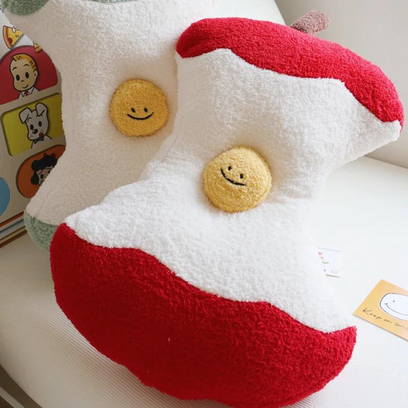 Real Life Apple Core Plush Toy Soft Cartoon Apple Stuffed Doll Bed Decoration Pillow Cushion Christmas Gift