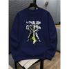 Cute Boy's Christmas Themed Horse Pattern Crewneck Sweatshirt, Warm Winter Children's Top, Fashionable Design for Holiday Wear
