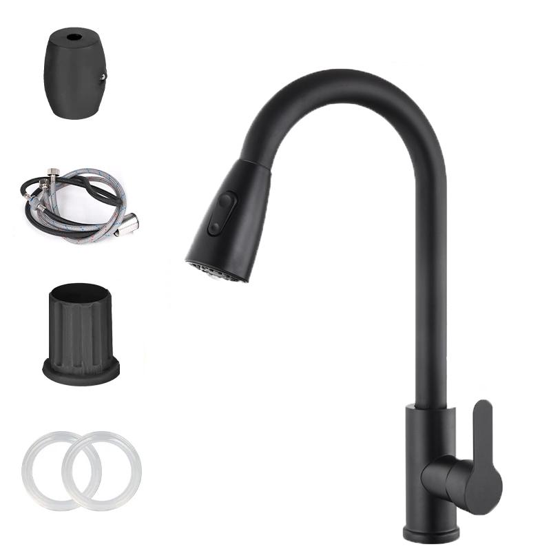 Brushed Nickel Kitchen Faucet Single Hole Pull Out Spout Kitchen Sink Mixer Tap Stream Sprayer Head Chrome/Black Mixer Tap