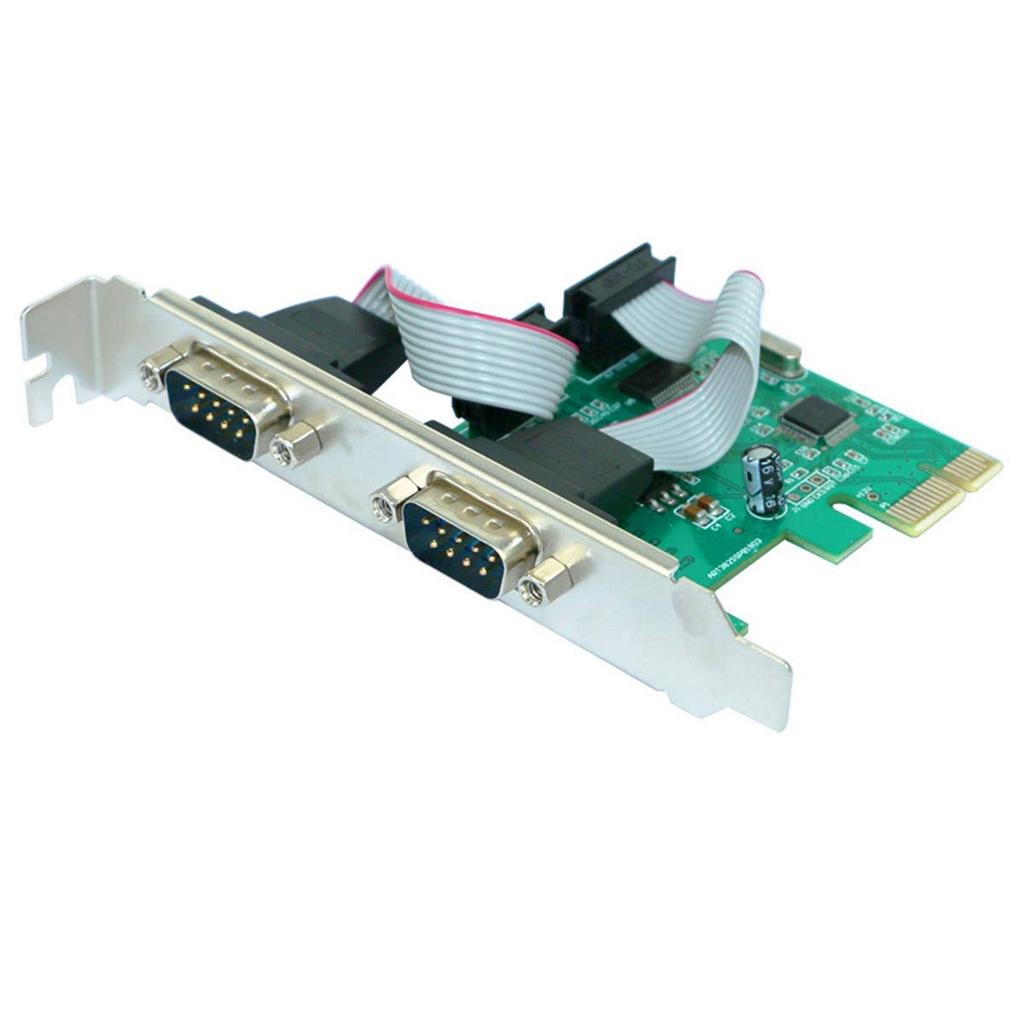PCIE 2-Port Serial Expansion Card PCI Express To Industrial DB9 RS232 COM Port Adapter WCH382 Chip for Low-Profile Desktop PCs