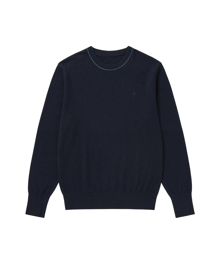 SOLEW Basic Crew Neck Knit_Navy