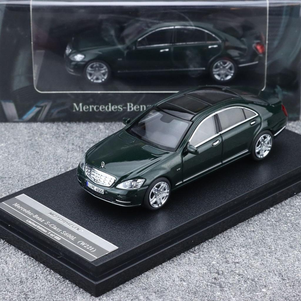 MH 1:64 Mercedes-Benz S600L W221 Diecast Model Car Benz Play Vehicles Collectible Model Cars Toys for Boys