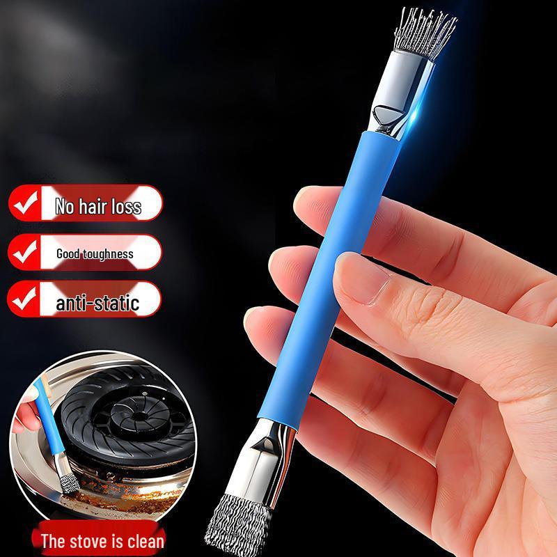 Gas Stove Crevice Brush: Multi-Functional Steel Brush for Strong Stain Removal in Kitchen Stovetops.
