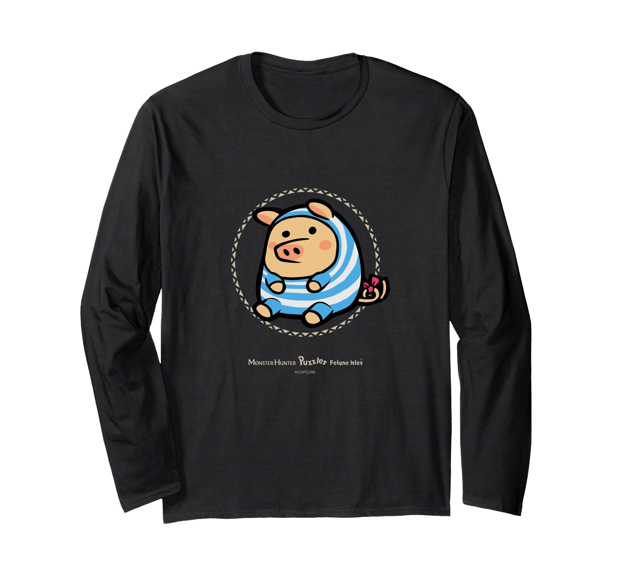 

Monster Hunter Puzzle Airou Island Waiwai Poogie Long Sleeve T-Shirt