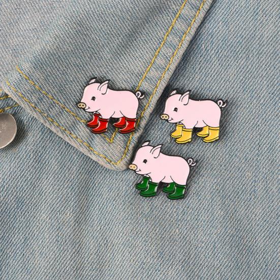 Lapel Brooch Cute Pig Shapes Alloy Unisex Collar Brooch for Gifts