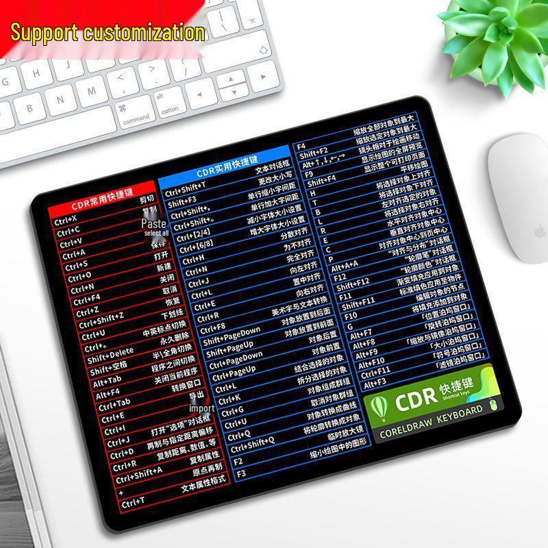 Mouse Pad Colecție Taste Rapide Extra Mare și Suport pentru Încheietură pentru Birou