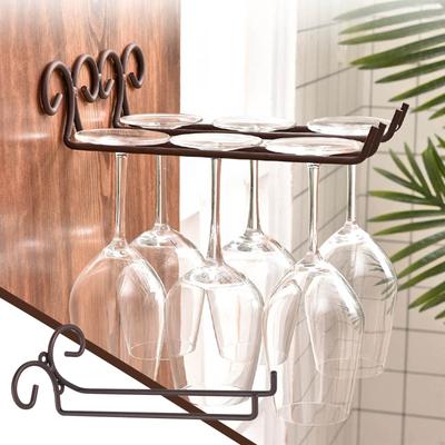 Wall Mounted Wine Rack Metal Wall Hanging Stemware Holder Vintage Style Stainless Steel Cup Hanger Wine Glass Cups Holder