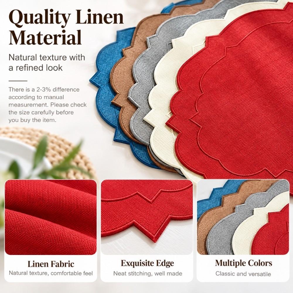 Tovagliette in Lino Irregolari Tovagliette da Tavola in Cotone e Lino Tovagliette Ricamate Uso Sala da Pranzo
