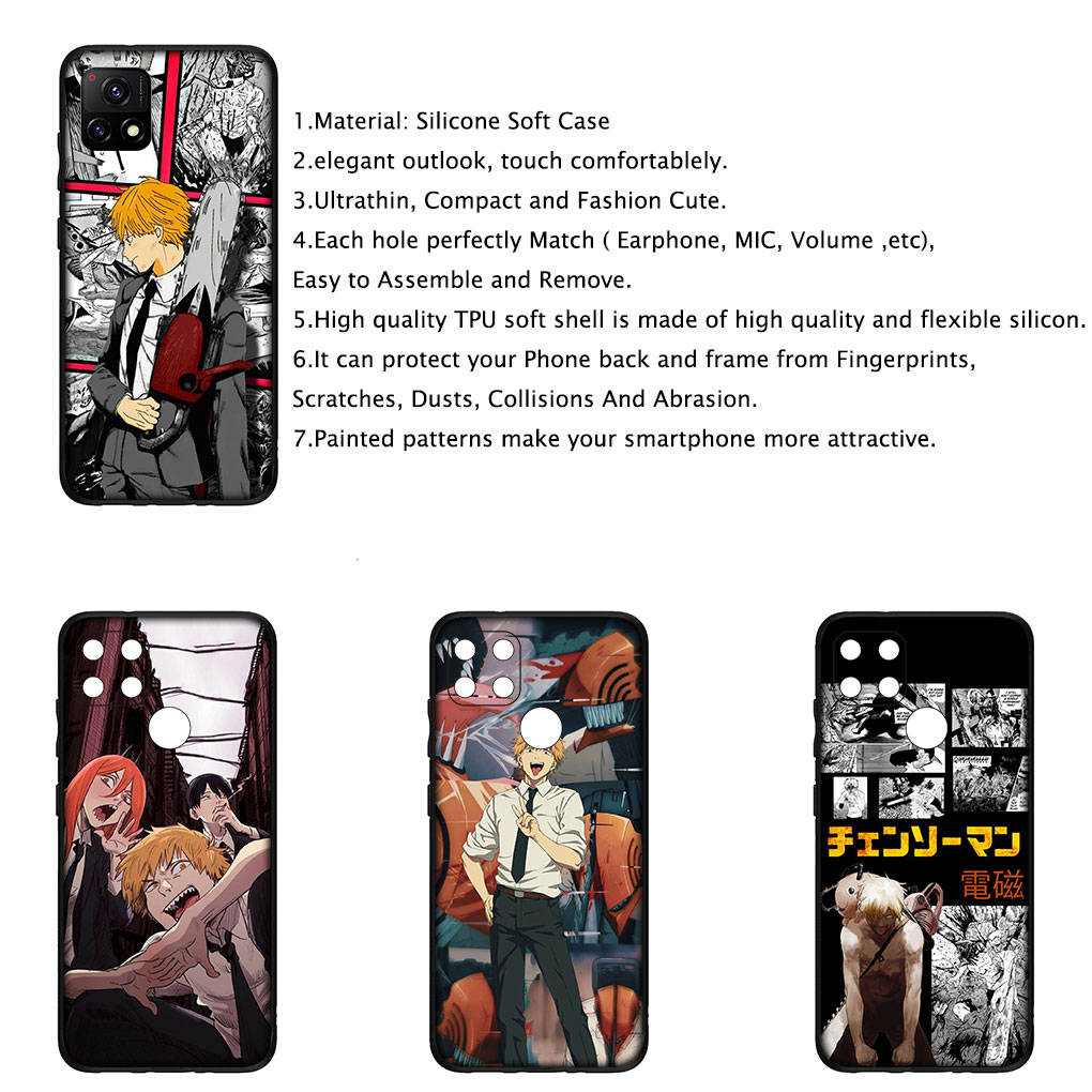 Cover for iPhone 16 15 Xiaomi Redmi Note 14 13 12 11 Pro Max 16e Samsung Galaxy S25 S24 S23 Moto OPPO Huawei Denji Makima Chainsaw Man Gir Phone Case