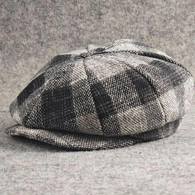 

Большой размер шерстяной берет мужской восьмиугольный шляпа женская весна осень зима шерстяной берет папы фетровая кепка плющ мужской газетчик кепки ML XL M L 57-58cm