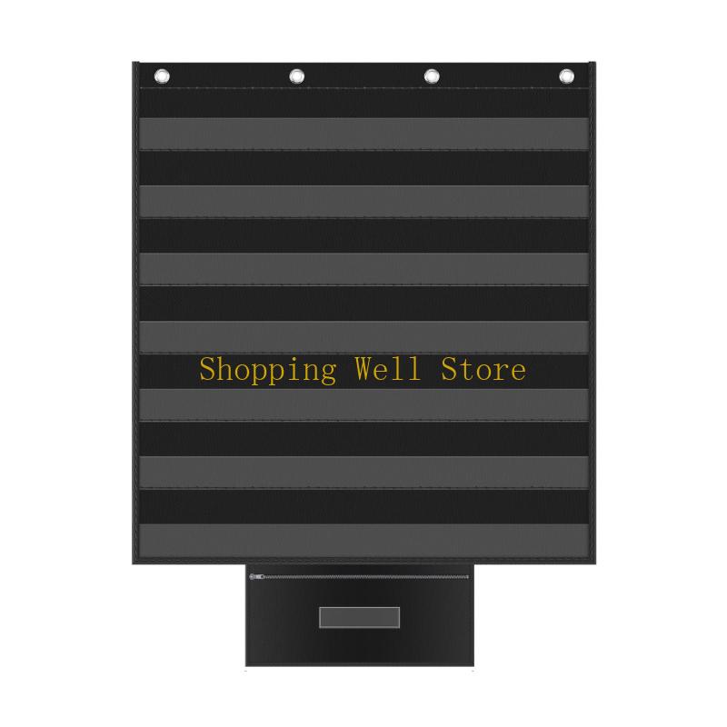 KX4B 7 Row Wall Hanging Pocket Chart For Interactive Learning And Concept Display