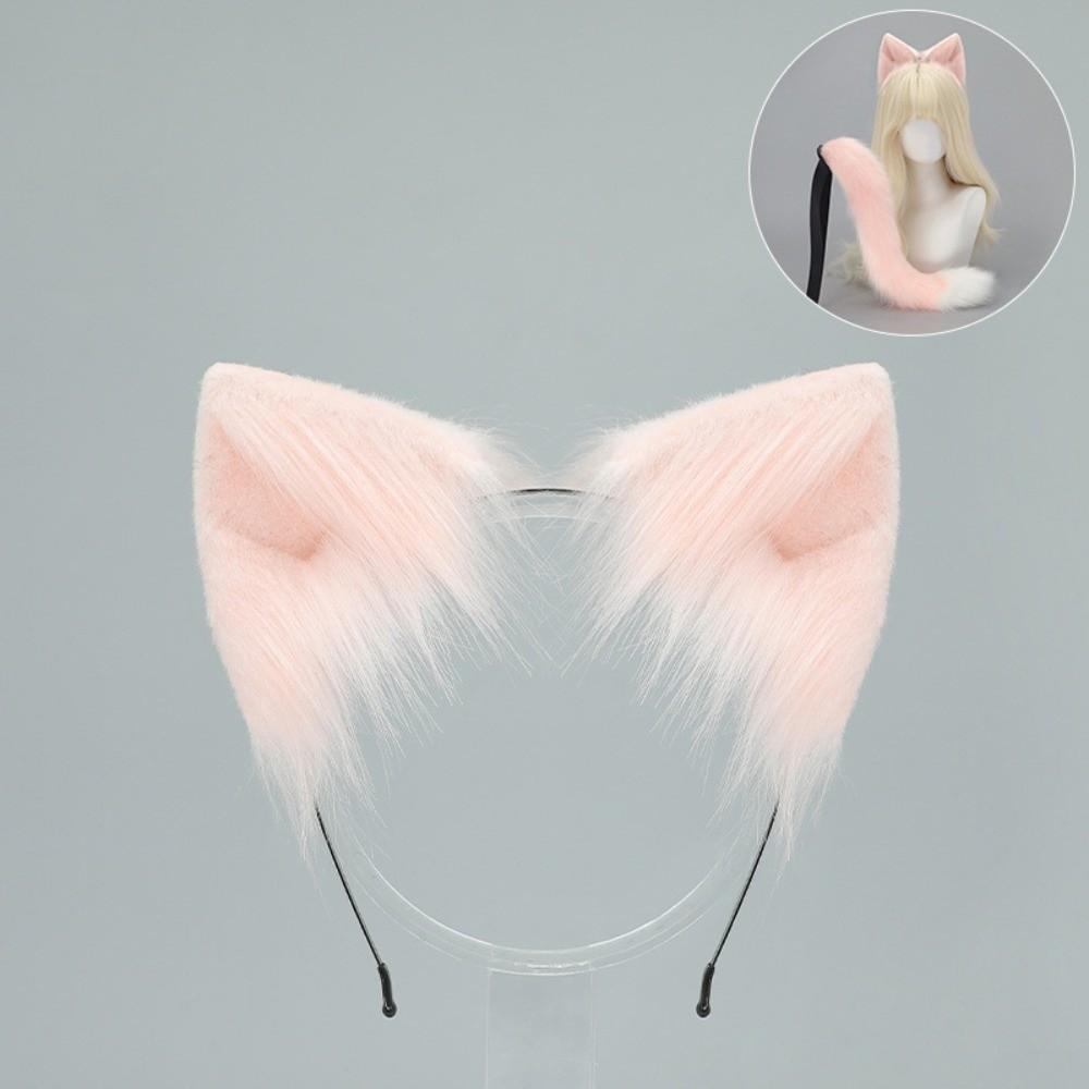 Plüsch-Katzenohren-Haarreif Realistische Tierohren Haarband Neues flauschiges Katzenohren- und Schwanz-Set Haaraccessoires