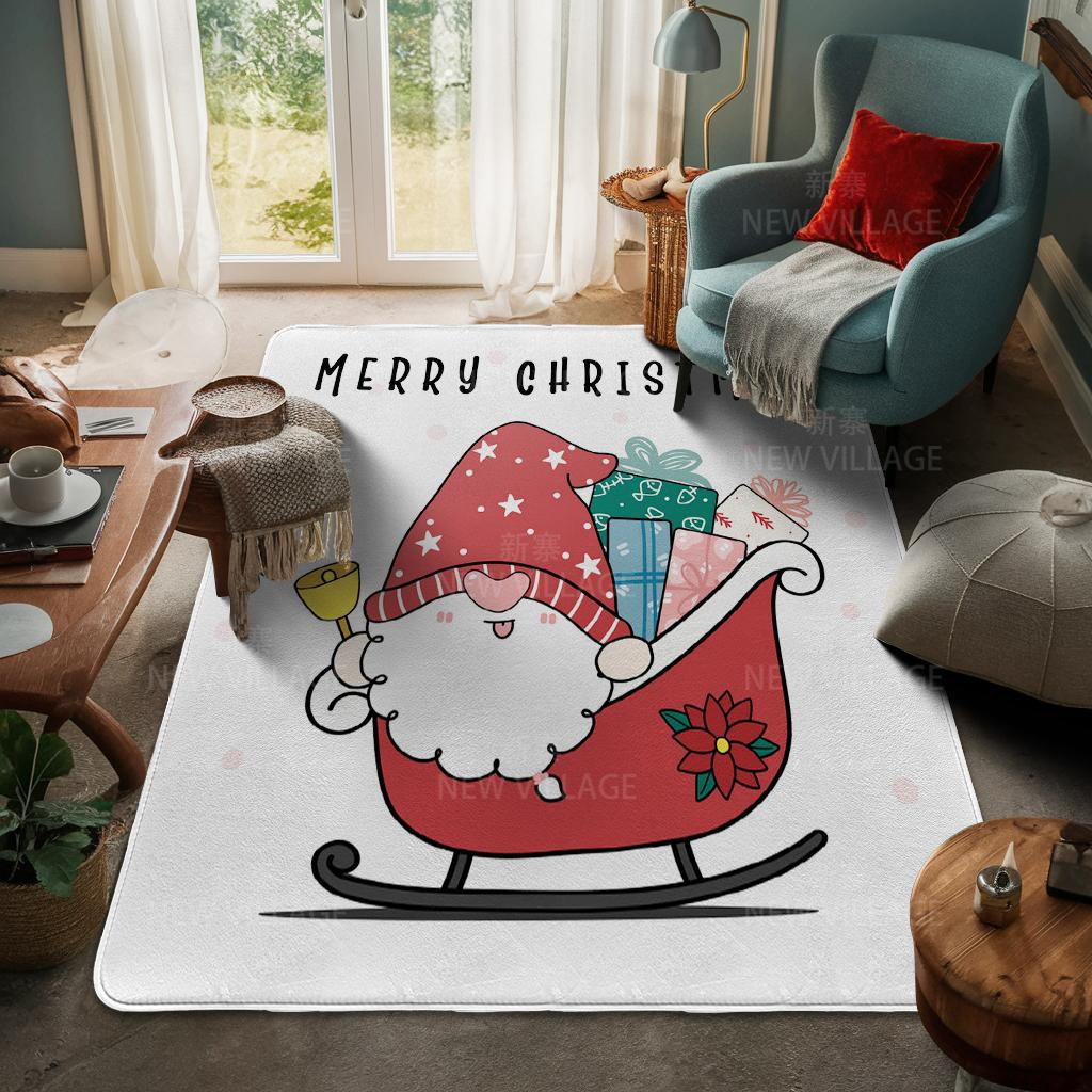 House Entrance Carpet Home Door Mat Living Room Bath Foot Bathroom Non-slip Water Absorption Rugs Bath Merry Christmas Winter