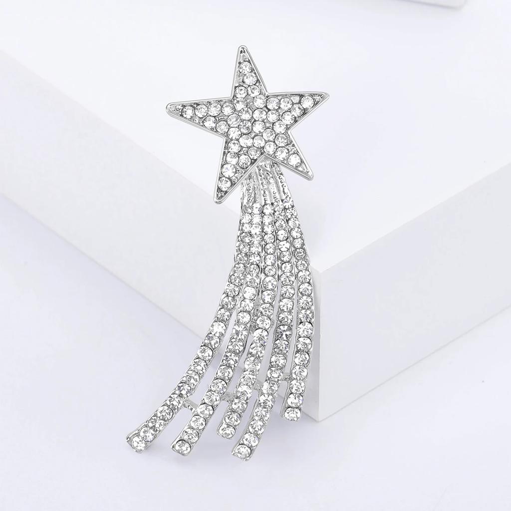 Ramadan Rhinestone Star Brooches for Women Unisex Glossy Moon Pins Event Party New Gifts Backpack Decoration Clothes Accessories