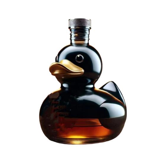 

Duck Whiskey Bottle Glass Animal Decanter Fun Duck Shape Wine Bottle 100ml Capacity Artistic Decanter Decoration for Bar Home Office A