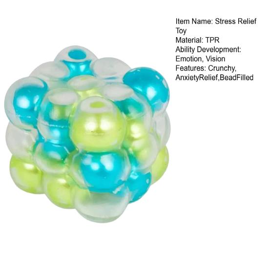 Crunchy Stress Cube for Anxiety Relief, Bead Filled Squeeze Cube Toy, Anti-anxiety Pinch Sensory Toy, Decompression Gadgets