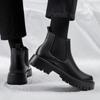 Fashion Luxury Brand Men's Chelsea Boots New Outdoor Red Sole Square Shoes Handmade Toe Business Ankle Boots for Men Dress Boots 2024