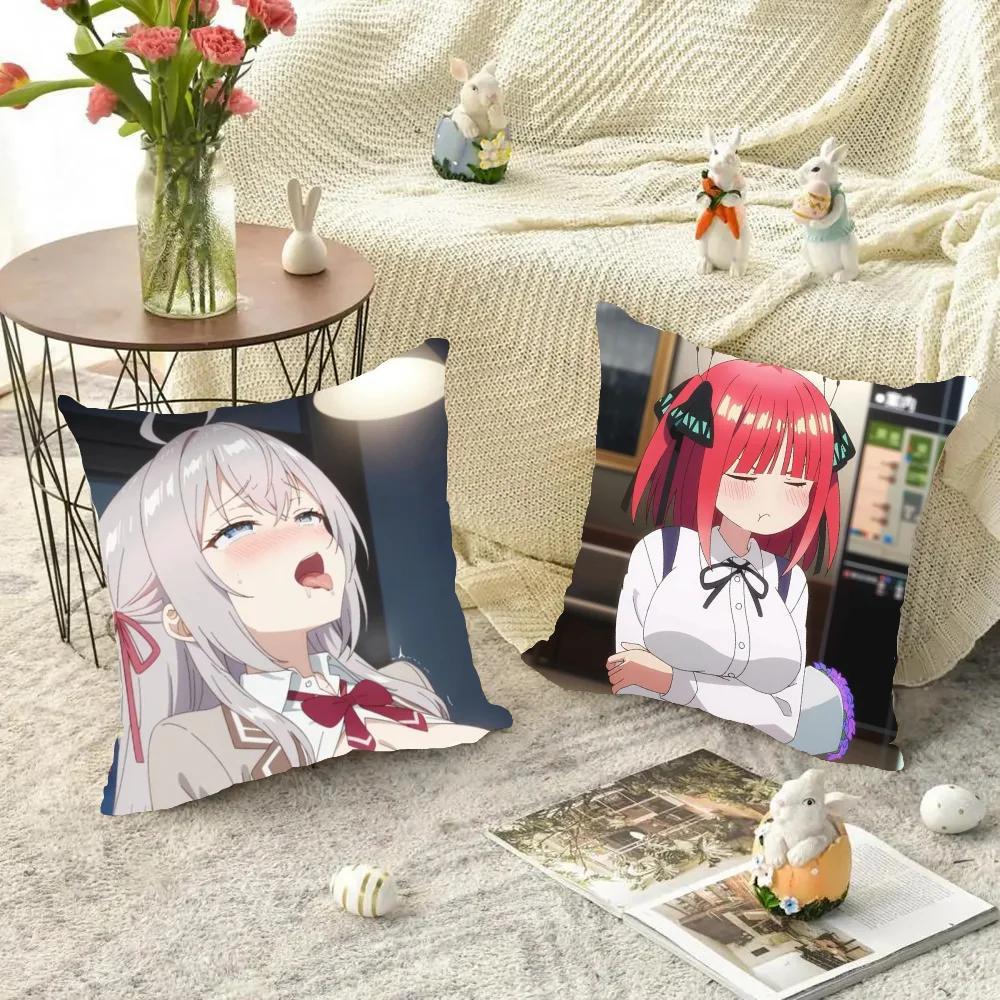 1pc Anime Nakano Nino Pillow Case Square Bedroom Sofa Leisure Comfort Cushion Car Living Room Home Decoration