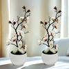 Bright Color Artificial Plum Flowers Sweet Simulation Blossom Wedding Potted Plum Flower  Bonsai