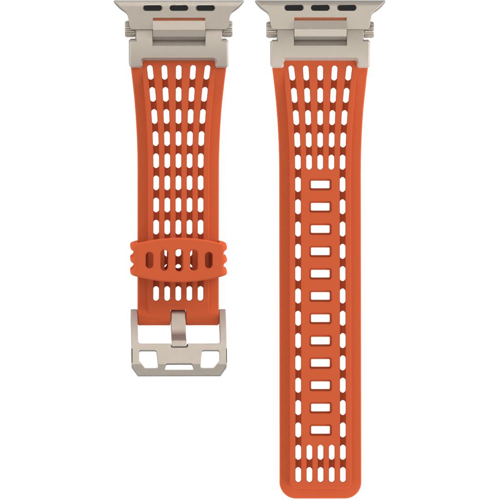 Silicone Strap for Apple Watch Series 10 Ultra 9 8 7 SE 6 5 4 3 2 1 46mm 49mm 45mm 44mm 42mm Watchband Ventilated Mech Armor Design