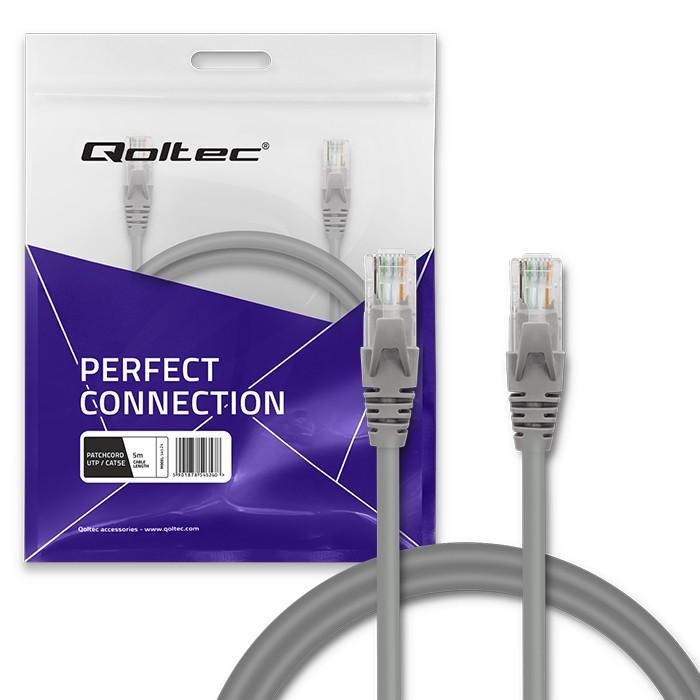 Qoltec Kabel Patchcord UTP | CAT5e | 2 X RJ-45 | 5m | High Speed | Gold