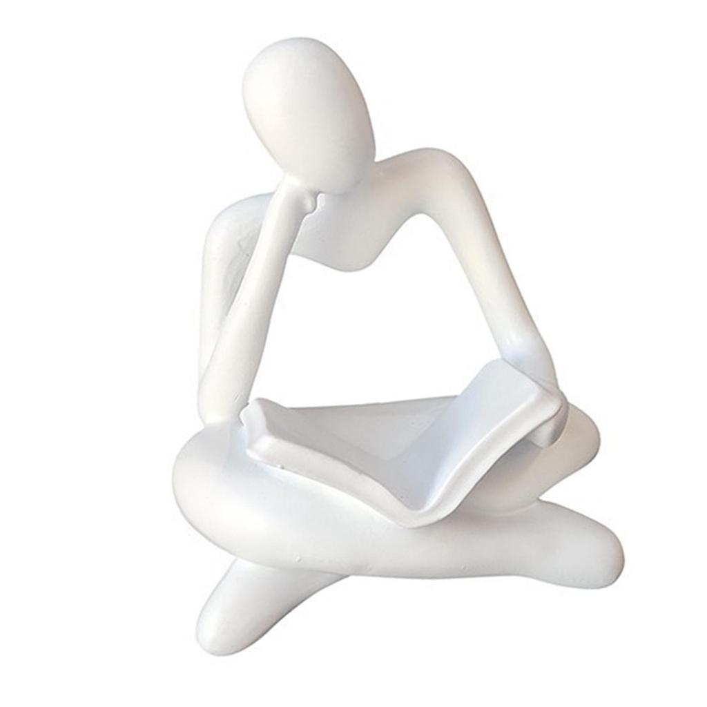 Nordic Style Abstract Thinker Statue Tabletop Collectable Shelf Creative Human Figurine for Cafe Holiday Decorations Home Office