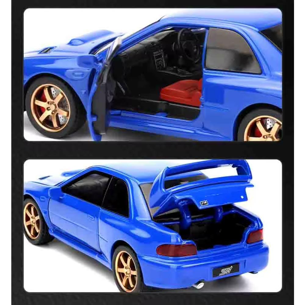 1/32 Subaru Impreza WRX STI Alloy Sports Car Model Diecasts Metal Racing Car Vehicles Model Sound Light Simulation Kids Toy Gift