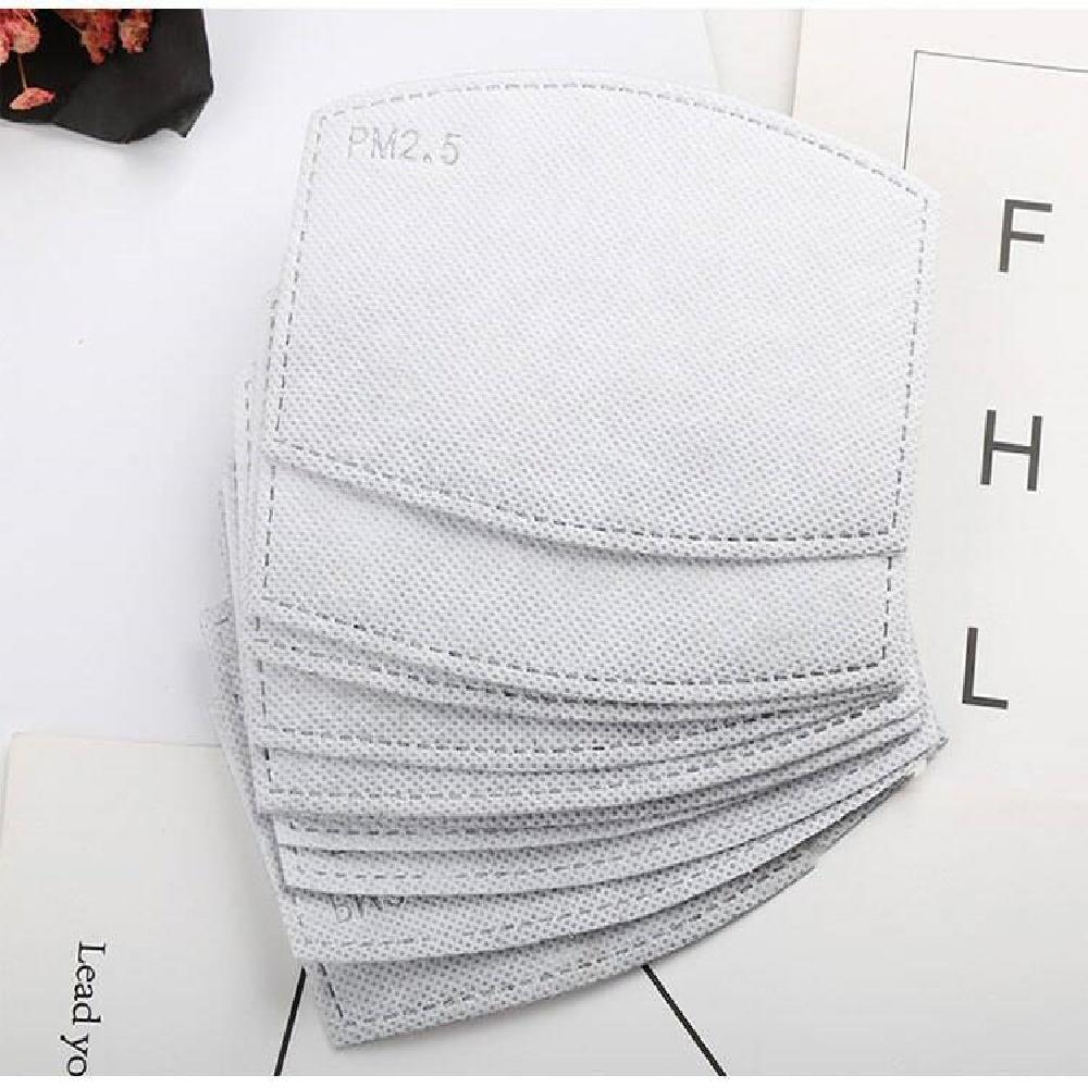 100 X PM2.5 Activated Carbon Filters 5 Layers Replaceable Filters For Face Coverings Cotton Cover Mask Inserts