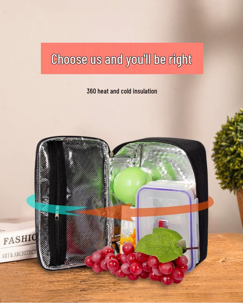 Insulated Portable Lunch Bag - Small Capacity, Unisex Design