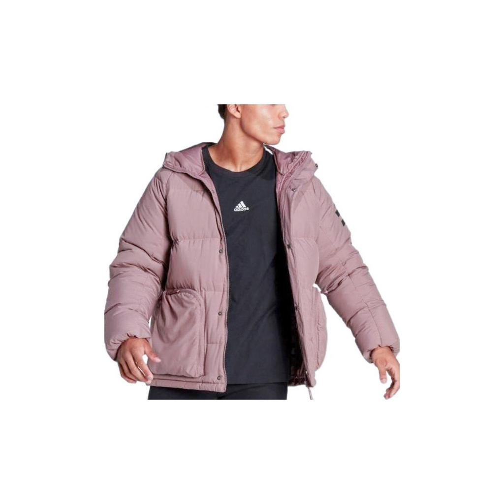 Adidas Solid Logo Print Warm Hooded Down Jacket Men Outerwear Mystery-Oxide-Red HD8905
