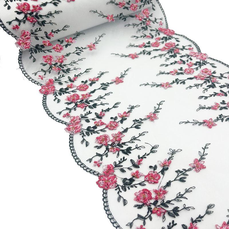 1/3 de yard de fil de polyester pressé pour fond de dentelle, idéal pour la broderie florale à faire soi-même, accessoires en dentelle, rideaux, coussins de canapé et décoration.